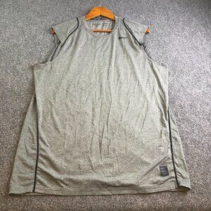 Nike Pro Combat Shirt Mens XL Gray Fitted Compression Tank Sleeveless